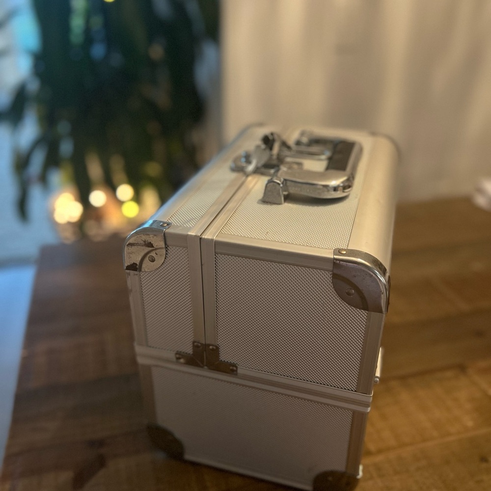 Silver Travel Makeup Case